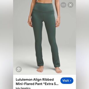 lululemon align Green flare Leggings and top